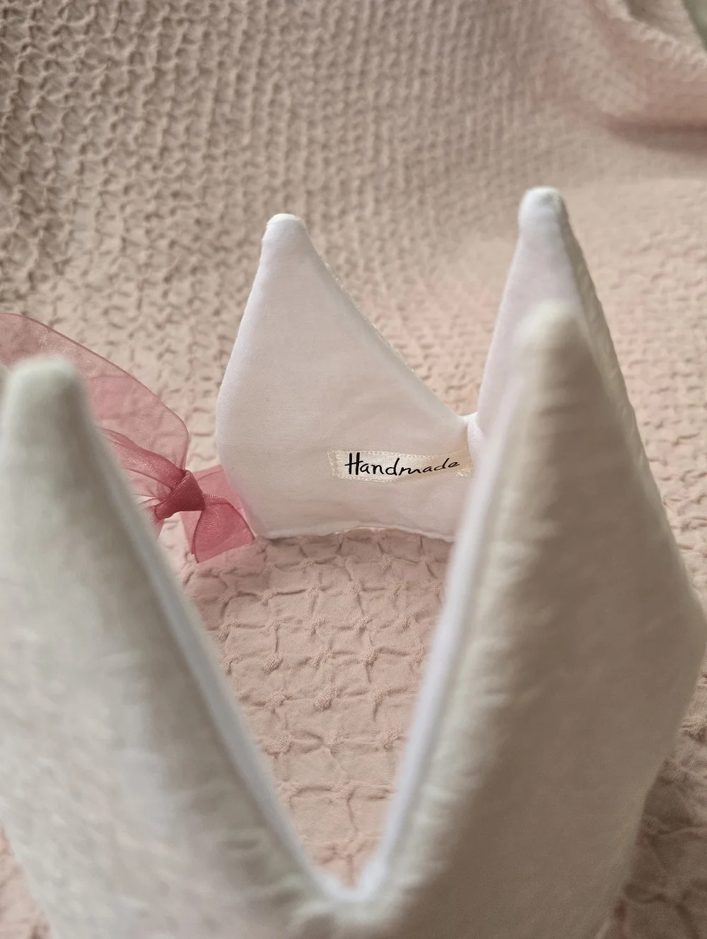 NEW Handmade White Fabric Baby Girl Birthday Crown